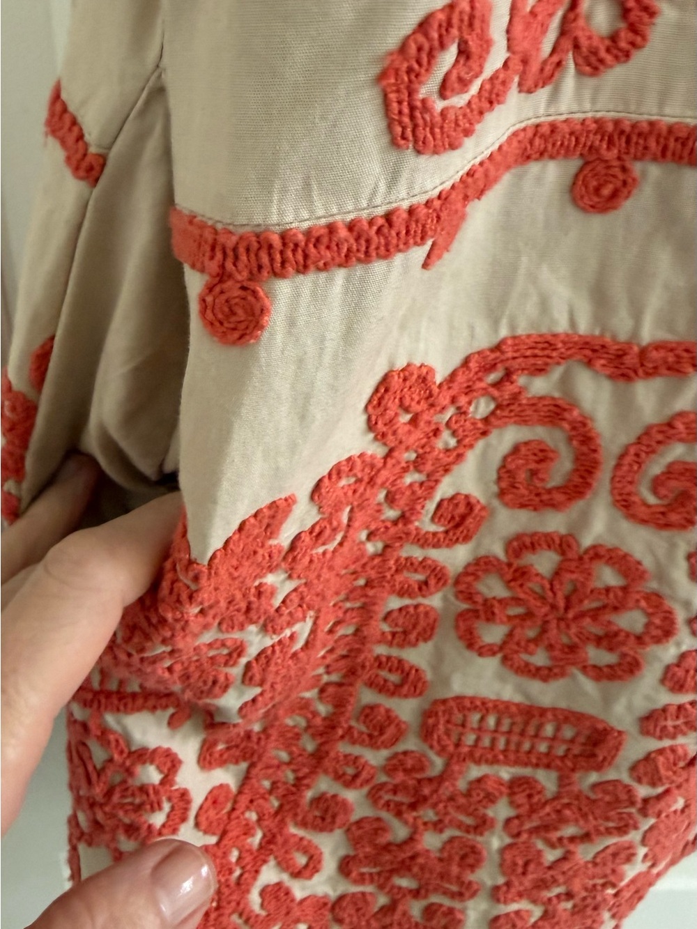 Anthropologie Maeve heavily embroidered shirtdress pockets lined - Picture 8 of 13